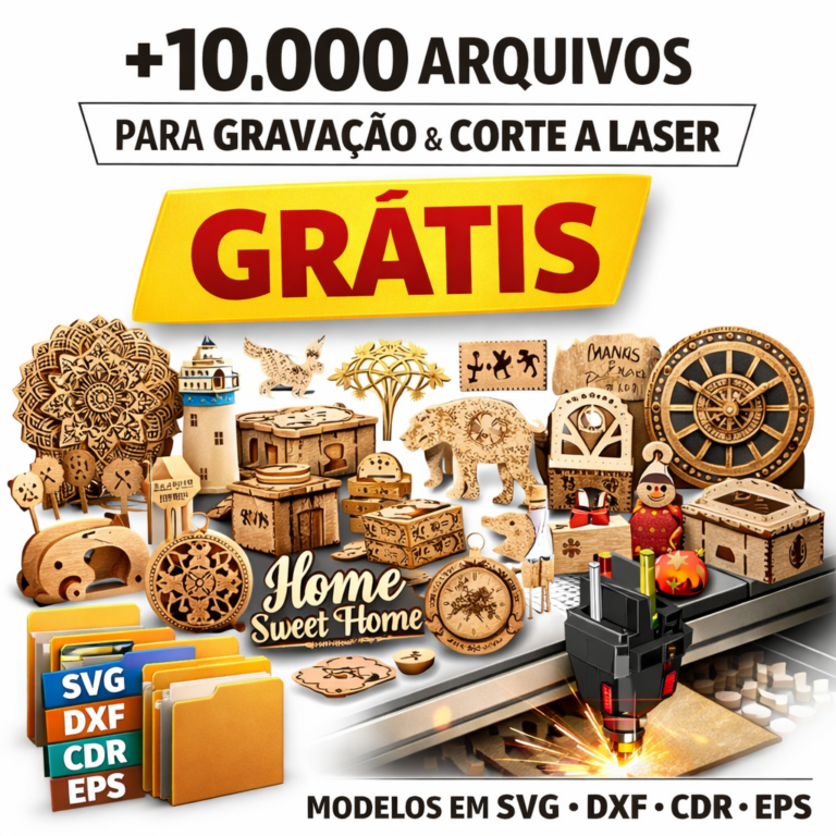 🔥Grátis 🔥 Pack +10000 Arquivos Corte e Gravação a Laser